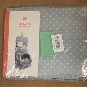 Travel Toiletry Pouch - Blue Polka Dot